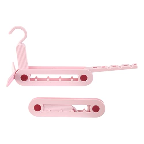 Generic Laundry Drying Rack - Stable Travel Hangers, Portable Space Saving Clothing Rack | Foldable Clothes Drying Holding Racks, Strong Storage Hanging Tool for Socks, Drying Towels, Robes, Pink