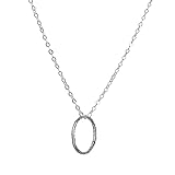 Annika Bella Karma Necklace for Women, Length 20-22 Inches, Long Layering Necklaces, Waterproof, Minimalist Circle Pendant Necklace in Sterling Silver or Gold Filled (Silver)