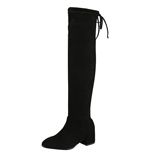 Bottes au-dessus du genou grande taille réglables pour jambes rondes