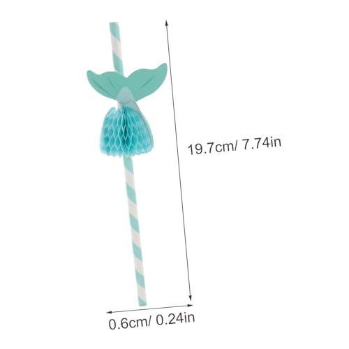 Wakauto 50 pcs pajillas de papel para fiesta hawaiana miniatura 2