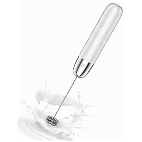 Maestri House Rechargeable Milk Frother, Handheld Electric Foam Maker Waterproof Detachable Stainless Steel Whisk Drink Mixer Foamer Mini Blender for Matcha, Lattes, Cappuccino, No Stand Cover