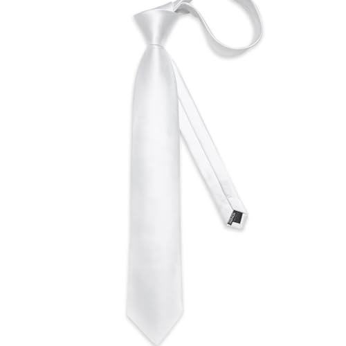 Image of DiBanGu Mens Silk Necktie Solid Color Tie and Pocket Square Cufflink Tie Clip Set Woven Plain Ties for Men Wedding Party