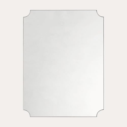 Image of TEHOME Polished Nickel Rectangle Bathroom Vanity Mirror, 30x40'' Silver Decorative Bathroom Mirrors