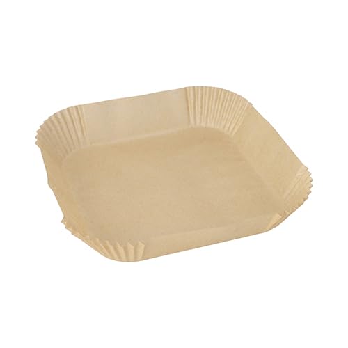 100 Backpapiere 20 cm x 20 cm x 4,5 cm braun für Heißluftfritteusen (10 x 100 = 1000 Stück)
