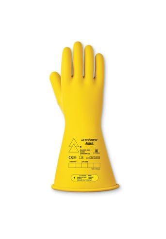 Ansell Elektro-Isolierhandschuhe, Größe 11, XXL, Elektrische Sicherheit, Latex Gelb