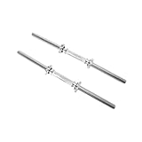 Threaded Dumbbell Chrome Handles 1 Inch Pair, 14" Adjustable Dumbbell Bar Handles, Fits Standard Wei