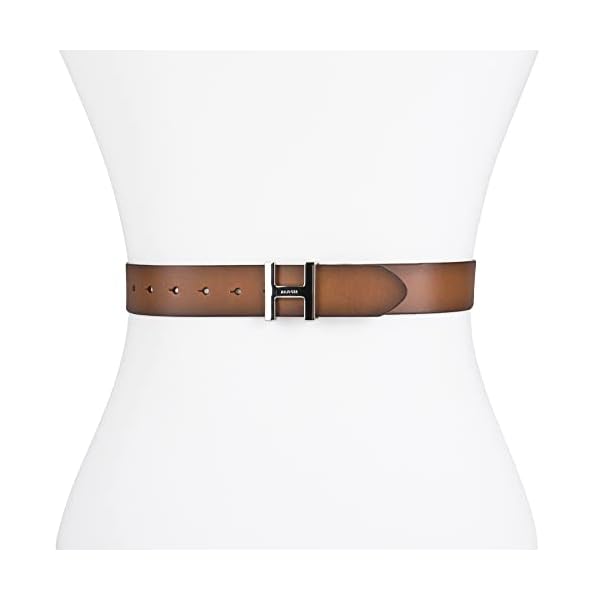 Tommy Hilfiger Women's H Plaque Buckle Leather Casual Belt, Tan, Medium, Tan, Medium - Image 6
