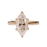 SILVERIST Classic Solitaire Tulip Floral Engagement Ring 1.50 Ct Marquise Cut Diamond Beautiful Hidden Halo Wedding Proposal Ring 14K Yellow Gold Plated 925 Sterling Silver Handmade Women's Jewelry