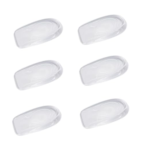 Gefaps Talonnette Silicone 1 cm – Semelles Rehaussantes Gel Antidérapantes, Insert Talon pour Homme & Femme, 6 Talonnettes Gel pour Confort au Quotidien, Adapté à Tous Types de Chaussures