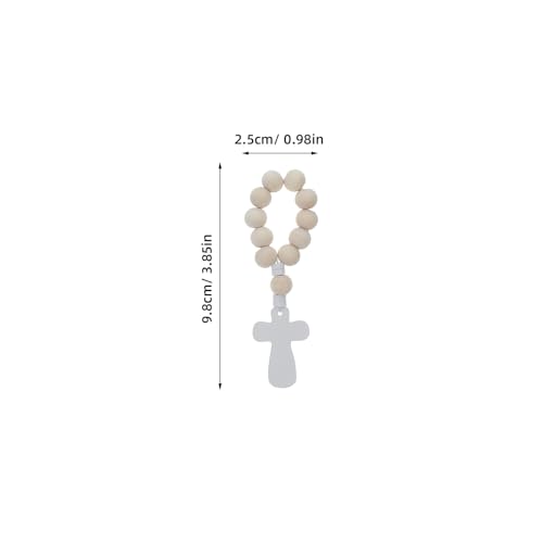 Bracelets chapelet en bois catholique pour invités et décoration de fête de baptême - 7