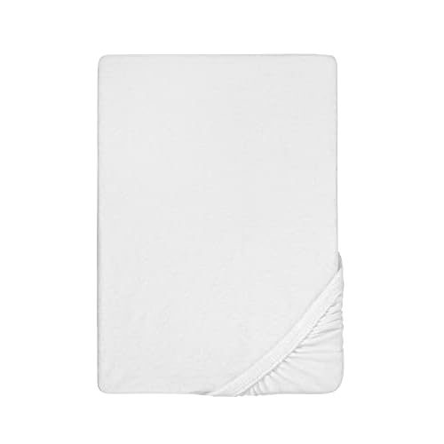 EXKLUSIV HEIMTEXTIL Frottee Spannbettlaken 90-100 x 200 cm Anthrazit 6 biberna 0012344 Frottee-Stretch Spannbetttuch (Matratzenhöhe max. 22 cm) 1x 180x200 cm > 200x200 cm weiß