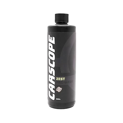 CARSCOPE Zest Citrus Prewash | High Cling Pre Soak for Traffic Film and Summer Grime | Safer Contact Wash on Paint and Exterior Trim | Lance or Cannon Coverage for Complex Shapes | 500 Milliliters
