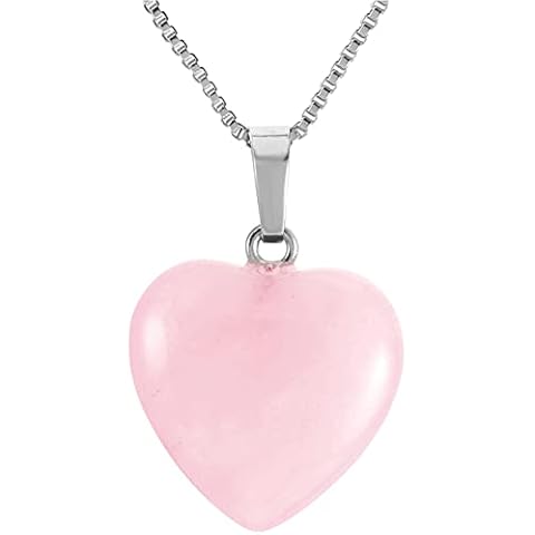 CrystalAge Rose Quartz Heart Pendant for Women thumbnail