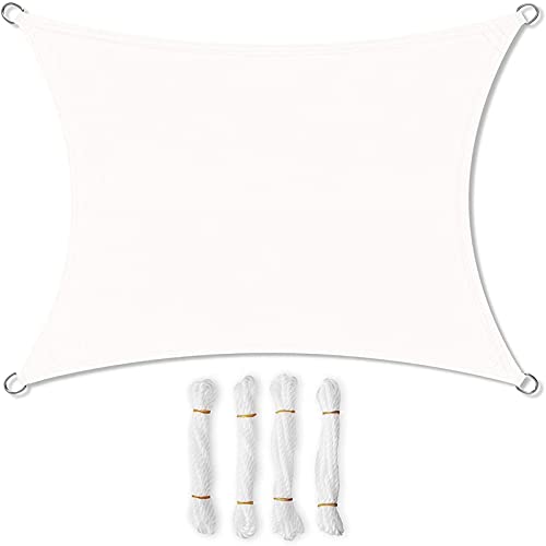CHBIN Sun Shade Sail 3.5x5m UV Block Awning 95% UV Protection with Free Rope for Outdoor Patio Garden Lawn Pergola Decking, White