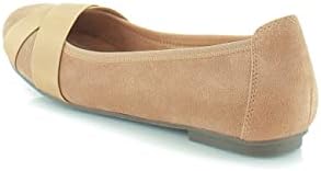 Vionic Women's Spark Maria Ballet Flat- Supportive Suede Walking Shoes That Include Three-Zone Comfort with Orthotic Insole Arch Support, Medium and Wide Fit Toffee 6.5 Medium US | Image 4