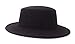 QUUPY Fashion Classic Black Wool Blend Fedora Hat Brim Flat Church Derby Cap