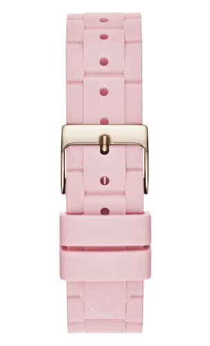 Image of Guess Women's Gold-Tone + Iconic Red Stain Resistant Silicone Watch