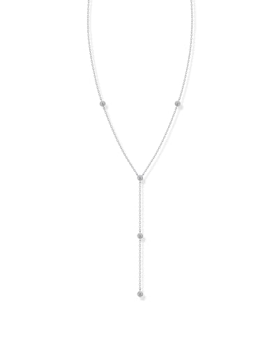 PAVOI 14K Gold Plated Lariat Station Necklace for Women | Simulated Diamond Chain Necklace | Cubic Zirconia Necklace