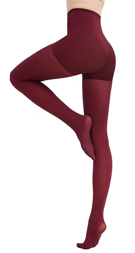Image of CozyWow 80D Control Top Opaque Tights for Women Matte Pantyhose High Waist