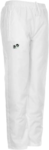LE11® Unisex Lawn Bowls Clothing – Waterproof Jackets, Trousers, Fleece-Lined Body Warmer, Windproof Coat, Gilet Waistcoat, and Outerwear (White/Trouser-Medium)