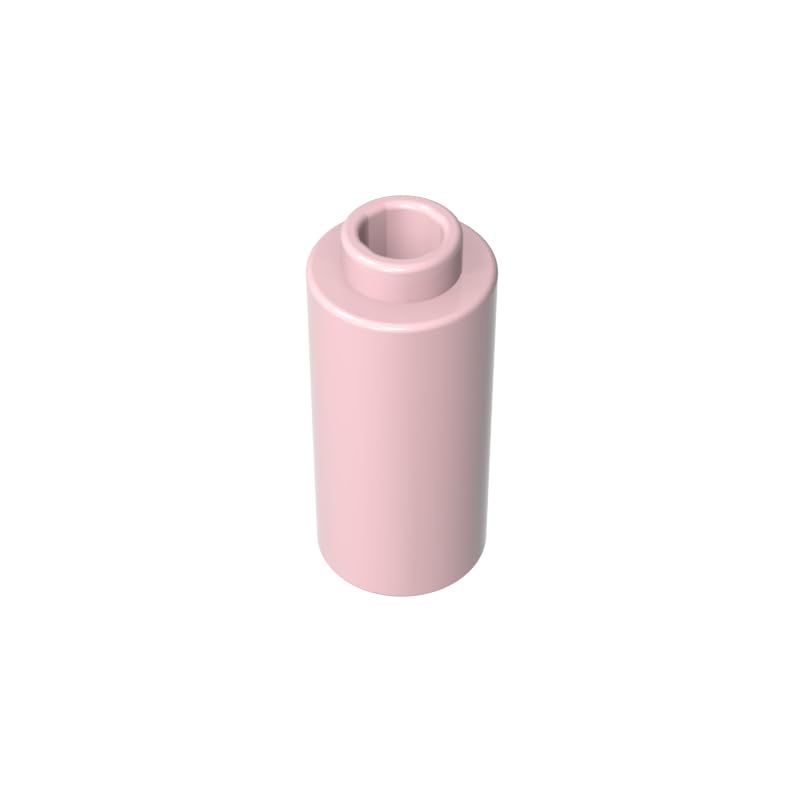 71075 Round Brick Brick Round 1x1x1 2/3 50 Pieces GDS-1574 Compatible with Lego Building Blocks Color:light pink