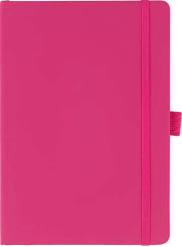 JURSI A5 Notebook for Notetaking, Journal Writing, School, Colleges, Offices | 192 pages PU Classic book with pen loop Writingpad Notepad Small Set Notebook,Single lined by GiftOlogy (Pink)