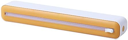 Kitchen 3 in 1 Foil Baking Paper and Plastic Wrap Organizer, Plastic Wrap Dispenser with Cutter, Dispenser for Kitchen Organization and Storage - Fits 6.3-11.8 Inch Rolls (Yellow)