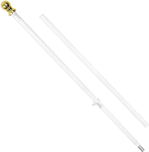 Grace Alley Flag Pole: 6 Foot Tangle Free Spinning Flag Pole. Residential Or Commercial Flag Pole. Wind Resistant/Rust Free. (White) #TOP3