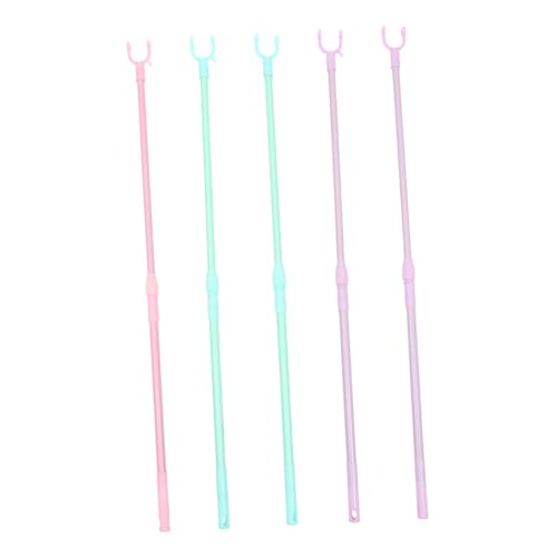 KOMBIUDA Telescopic Clothes Drying Pole Set of 5 Easy to Extend Clotheslines Pole 56-96cm Pp Stainless Steel Retractable Clothesline Rods