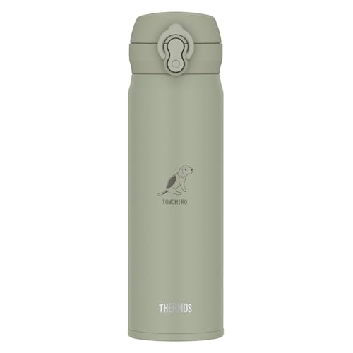 水筒 名入れ 真空断熱ケータイマグ ステンレスボトル 500ml JNL-S500 犬デザイン (オリーブグリーン)