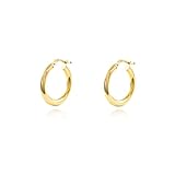 Certificat de garantie Boucles d\'Oreilles ronde Or Jaune 18 Carats 20x3 mm - Coffret cadeau - Certificat de garantie - Mondepetit