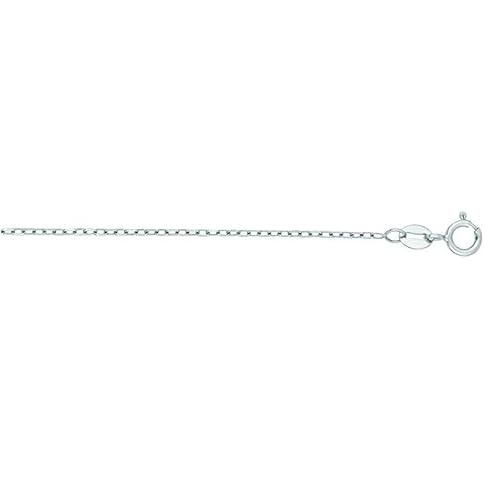 The Diamond Deal 14K Yellow Or White Gold 1.3Mm Shiny Diamond Cut Faceted Cable Link Chain Necklace For Pendants And Charms With Spring-Ring Clasp (20" And White-Gold) #TOP21