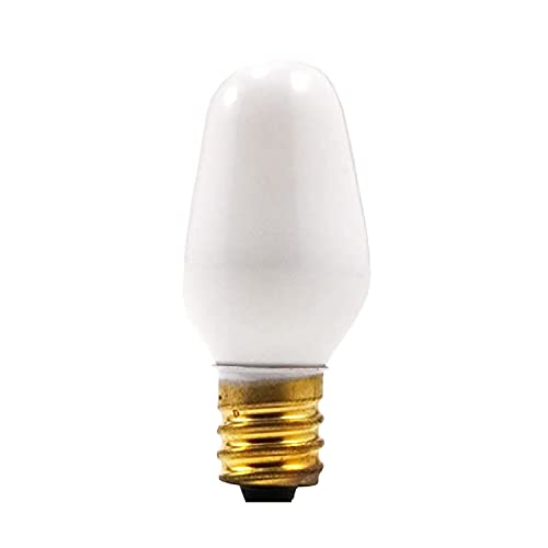 Sylvania Incandescent 4W C7 Night Light Bulb, E12 Candelabra Base, 15 Lumens, Frosted Finish, 2850K, Warm White - 4 Pack (13553) #TOP1