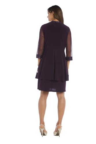 Image of R&M Richards Women's 2-Piece Jacket Dress Set | Knee Length Sheath W / 3 /4 Sleeve Jacket | Mother of the Bride Cocktail Party