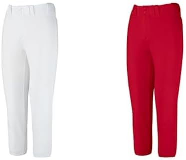 Mizuno Womens Select Low Rise Belted Pant S White, White, Small US Adult Women's Belted Low Rise Fastpitch Softball Pant, Red, Small