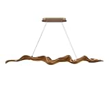 Yiludingsheng Upgrade 39.4in Led Modern Linear Chandelier with Remote,Modern Resin Ceiling Pendant Lights for Dining Room Island Lighting Hanging Light for Kitchen,Living Room