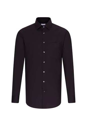 Seidensticker Herren Mens Regular Longsleeve Cotton Business Shirt, Schwarz(001000), 43 EU