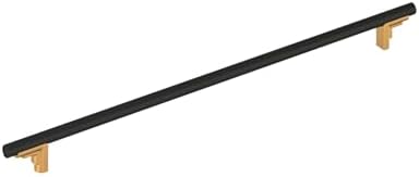 Signature Hardware 954045-24 Anberlin 24 Inch Center to Center Appliance Pull - Matte Black Handle - Brushed Gold