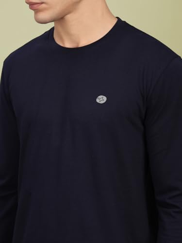 Image of Lux Nitro Men's Premium Cotton Long Sleeve T-Shirt | Modern Fit Casual Tee with Round Neck | Solid Regular Fit T-Shirt for Men