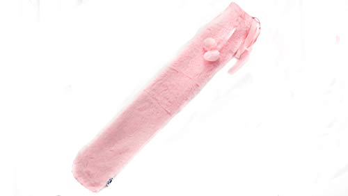axion - Lange warmwaterkruik met overtrek - in roze pluche met pompons - Image 3