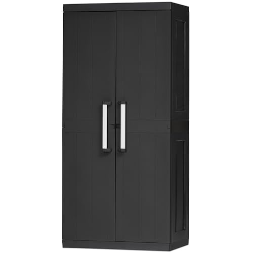 Ondis24 Kunststoffschrank Hero Haushaltschrank Mehrzweckschrank XXL, 88 x 54 x 190 (H) cm, schnell aufgebaut, robuster Kunststoff (Hochschrank)