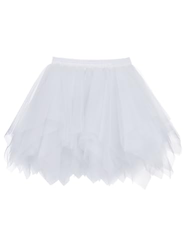 Wikoan Tüllrock Damen Ballett Tutu Karneval Kostüm Hoher Taillierter Puffy Tüll Röcke Petticoat A-Linie Unterrock für Halloween Tanzen Party...