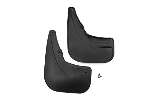 Image of FROSCH EXP.NLF.15.07.E14 Car Rubber Mudflaps Rear Fiat DOBLO, 2014-van. 2 pcs with Fastener & Mounting Screws, Black