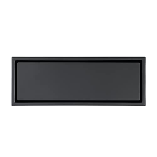 FENOKD Shower Floor Drain, Rectangle Invisible Floor Drain with Removable Pattern Grate Drainage Grates, 30x11cm Brass Brushed Bathroom Toilet Balcony Anti Odor Strainer Drains,