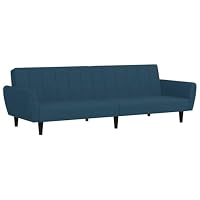 HETFTJN Canapé-Lit Convertible 2 Places en Velours Bleu, Banquette Clic-Clac avec Dossier Inclinable pour Salo