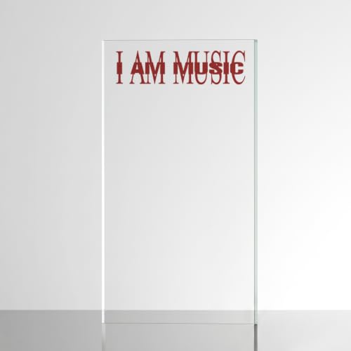 Image of Sticker for Glass & Mirrors| Minimal Vinyl Decal for Bedroom Bathroom & Cafe | Self-Adhesive Waterproof Quote Aesthetic Mirror Sticker | No Mirror Included (I Am Music, Small, Transparent Red)