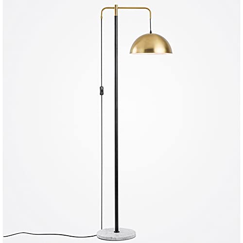 Lampe de sol américaine avec bouton poussoir et abat-jour en métal