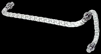 Replacement for Acrylic Twist 24‘ Towel Bar with 8‘ Pull Handle and Chrome Rings - Combination