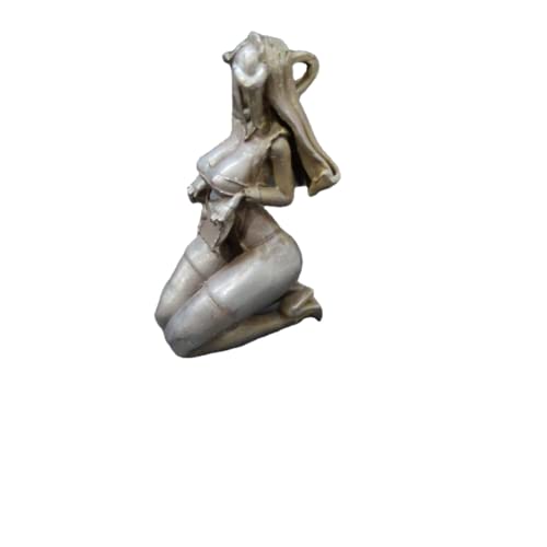 Escultura sexy de latón para mujer de belleza arrodillada, traje de baño de sirvienta desnuda, modelo de muñeca, adornos en miniatura, arte corporal, manualidades, adornos de escritorio, decoración