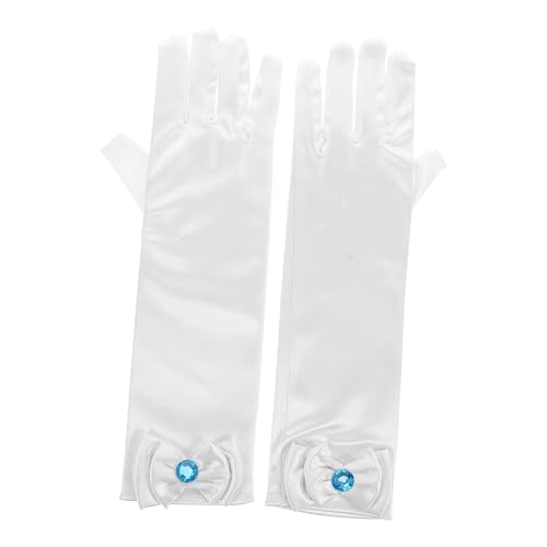 KESYOO 1 Pair Long Satin Gloves for Adorable Bow Detail Winter Ready Costume Accessories for Pageants Parties and Dress Up Events for Princess Cosplay and Stage Performances